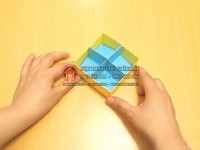 Hướng dẫn gấp giấy origami hình hộp giấy có 4 ngăn đựng